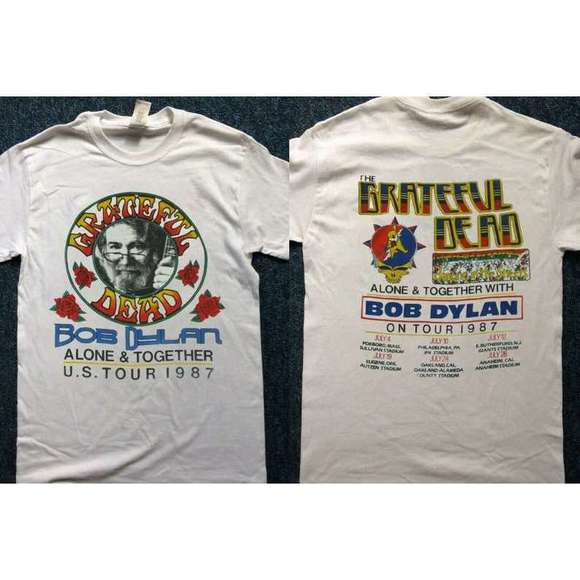 LormaChill Other - 1987 Grateful Dead Jerry Garcia Bob Dylan The Dead 2 Sided T Shirt